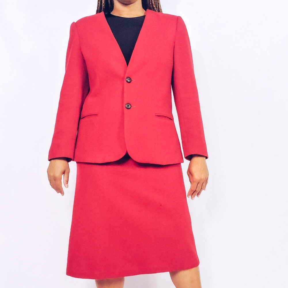 Red Skirt Suit - Picture 2 of 10